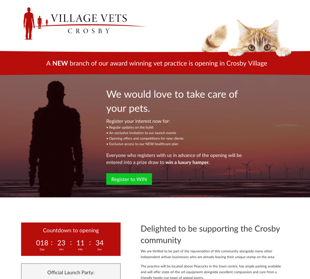 Village Vets Crosby - website landing page